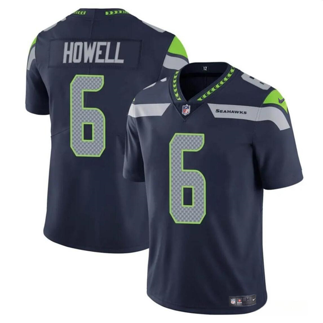 Men's Seattle Seahawks #6 Sam Howell Navy Vapor Limited Football Stitched Jersey - Click Image to Close